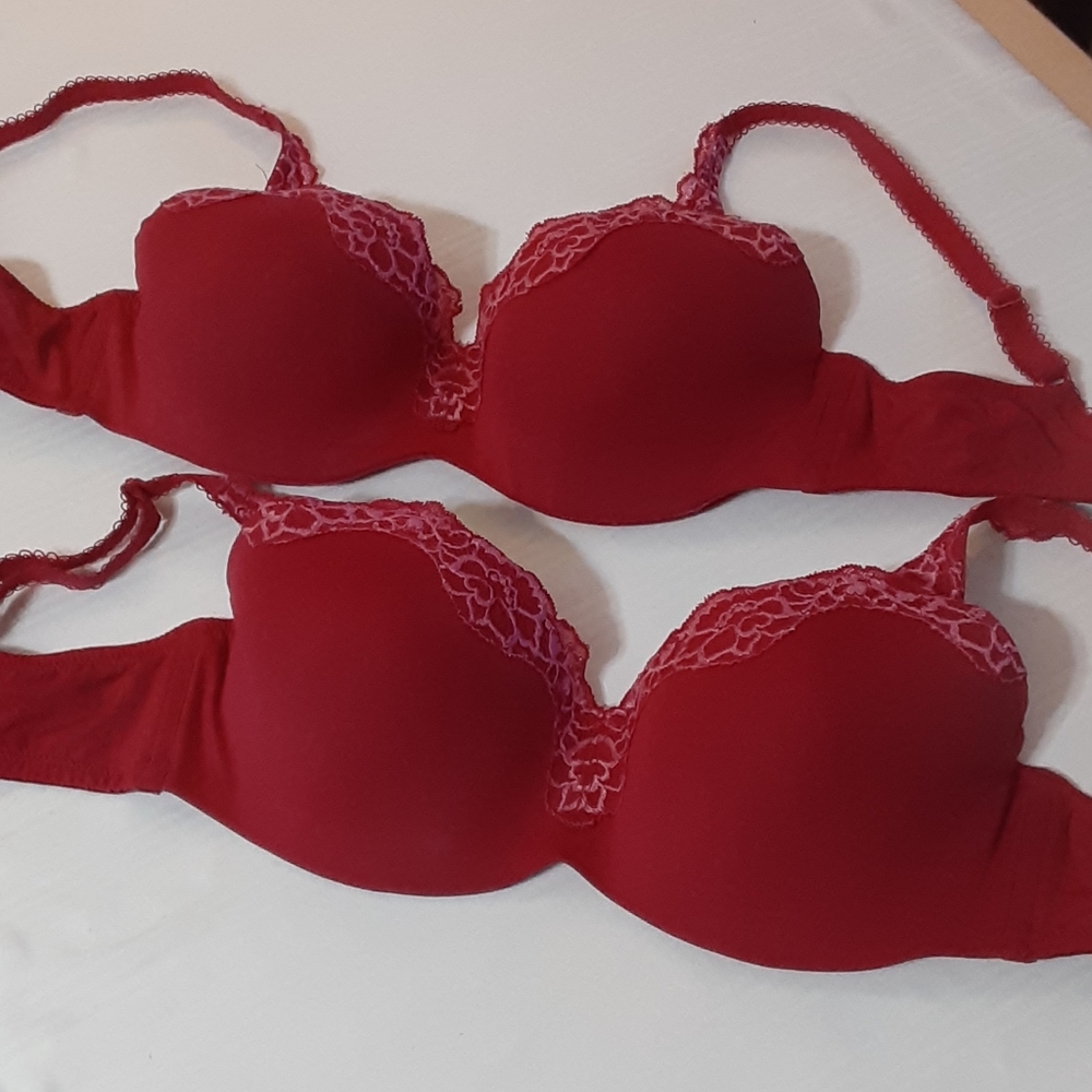 LeMystere bras 34C red pink barely worn